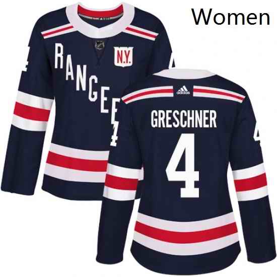 Womens Adidas New York Rangers 4 Ron Greschner Authentic Navy Blue 2018 Winter Classic NHL Jersey